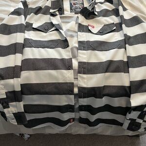 DIXXON Black and White Casual Button Down Shirt